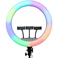 Rixus - Selfie LED Ring Lamp 56cm + Tripod Stand- lamp - Ringlamp - Statief - Tik tok - flitser – Make up light – Studiolamp – Ring Light