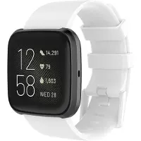 Shop4 - Geschikt voor Fitbit Versa 2 Bandje - Small Siliconen Wit