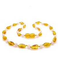 ForDig Wild Sun Barnsteen Ketting Kind - Amber Ketting - Baltische Barnsteen – 36 cm – Beans - Honey