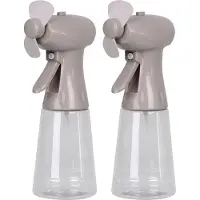 Urban Living Draagbare ventilator/waterverstuiver - 2x - grijs - 350 ml