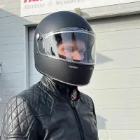 Vito Vintage helm mat zwart caferacer brommer motor XL