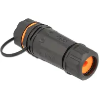 DeLOCK Cable Connector RJ45 jack to RJ45 jack Cat.6A with housing and protective cap waterproof