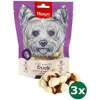 WANPY 3x100 gr Wanpy oven-roasted duck jerky / rawhide wraps hondensnack