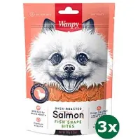WANPY 3x100 gr oven-roasted salmon fish shape bites hondensnack