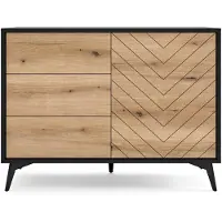 Selsey Dressoir Renée 3 lades 1 deur | spaanplaat naturel 104x77x39 cm dressoirs | NADUVI