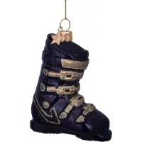 Vondels Kerstornament Glass Black Ski Shoe 9,5 cm