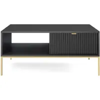 Selsey Salontafel Louis | spaanplaat zwart 104x46x68 cm salontafels | NADUVI
