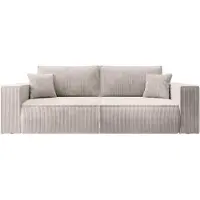 Selsey 3-zits slaapbank Galine ribstof | ribfluweel wit 257x85x102 cm zitbanken | NADUVI