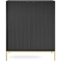 Selsey Dressoir Louis 2 deurs | spaanplaat zwart 104x125x39 cm dressoirs | NADUVI