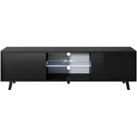 Selsey TV-meubel Inès | Design spaanplaat zwart 140x40.5x31.3 cm tv-meubels | NADUVI