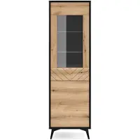 NADUVI Collection Vitrinekast Renée | spaanplaat naturel 54x178x39 cm vitrinekasten | NADUVI