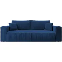 Selsey 3-zits slaapbank Galine ribstof | ribfluweel blauw 257x85x102 cm zitbanken | NADUVI