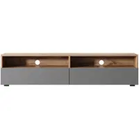 Selsey TV-meubel Mathias met verlichting | Design mdf bruin 140x30x31 cm tv-meubels | NADUVI