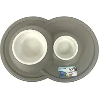 Happy pet Mad About Pets Voerbak / Drinkbak Volcano Dubbel Mokka 49X33X6 CM 230/600 ML