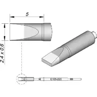 JBC C115223 Soldeerpunt Beitelvorm, recht Lengte soldeerpunt: 5 mm Inhoud: 1 stuk(s)