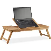 Relaxdays Laptop tafel, Notebookstandaard, Bruin