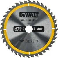 DeWalt Cirkelzaagblad voor Hout | Construction | Ø 235mm Asgat 30mm 40T - DT1955-QZ