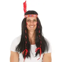 Dressforfun - pruik indiaan - verkleedkleding kostuum halloween verkleden feestkleding carnavalskleding carnaval feestkledij partykleding - 300725