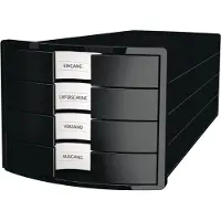 HAN Ladeset PS (Polystyreen) Zwart 4 Lades 28 x 36,7 x 23,5 cm