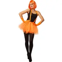 Dressforfun - Tutu tulerok met bretels oranje XXL - verkleedkleding kostuum halloween verkleden feestkleding carnavalskleding carnaval feestkledij partykleding - 301980