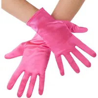 TecTake dressforfun - Satijnen handschoenen pink - verkleedkleding kostuum halloween verkleden feestkleding carnavalskleding carnaval feestkledij partykleding - 303660