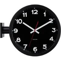Karlsson New Classic, Wandklok, Analoog, Rond, Zwart, Aluminium, Batterij