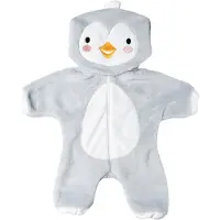 Heless Poppenonesie Baby Pinguïn 28-35 Cm Pluche Wit/grijs