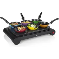 Tristar Haushaltsgeräte Gourmetset BP-2827 - 1000W - Wokset / Pannenkoekenmaker 6 personen - Incl 6 pannetjes, spatels - PFAS-Vrij