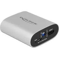 DeLOCK HDMI HD-audio extractor, 4K 60 Hz, met HDMI-uitgang en eARC (zilver)