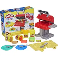 Hasbro Kitchen Creations Grill 'n Stamp Speelset voor kinderen vanaf 3 jaar met 6 niet-giftige boetseerkleikleuren en 7 barbecue-speelgoedacces