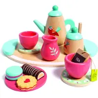 Hape Wooden Tea Set Roze Kinderen