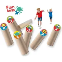 SES Creative SES - Finntoss Jr. - Fins kegelen Junior - vrolijke, echt houten onderdelen - in handige bewaartas - Buiten Spelen - Gezelschapsspel