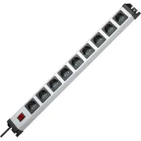 Kopp stekkerdoos, POWERversal, 9-voudig met schakelaar, 9x Schuko, 1,4 meter aansluitkabel