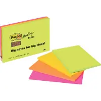 3M Meeting Super Sticky Notes 101 x 152 mm Kleurenassortiment Rechthoekig Blanco 4 Stuks à 45 Vellen