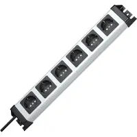 Kopp 226720018 Stekkerdoos 6-voudig Grijs, Zwart Randaarde stekker 1 stuk(s)
