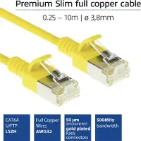 ACT DC7801 LSZH U/FTP CAT6A Datacenter Slimline Patchkabel Snagless | RJ45 Connectoren | Geel | 1 meter