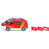 Siku 2116 VW T6 Eerste Hulparts 15,5cm Rood rood Metaal Speelgoedvoertuig
