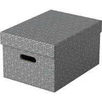 Esselte Home Opbergdoos 628283 Middelgroot 100% Gerecycled Karton Grijs 265 x 365 x 205 mm 3 Stuks