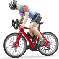 BRUDER racefiets met fietser 1:16