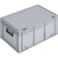 Lockweiler Kunststof koffer | L600xB400xH293 mm PP 2 grepen | schuifsluiting grijs 55 l | 1 stuk - PC552M-139255210118