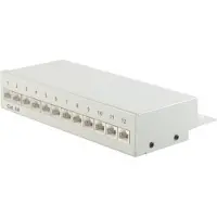 S-Impuls CAT6a Gigabit Desktop Patch Panel 1U met 12 poorten - afgeschermd / grijs