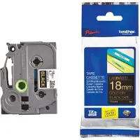 Brother Tape TZe-344 Goud op zwart (18 mm)