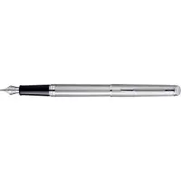 Waterman Hémisphère-vulpen | Roestvrij staal met chromen rand | Medium penpunt | Blauwe inkt | Cadeauverpakking