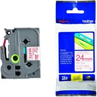 Brother Tape TZe-252 Rood op wit (24 mm)
