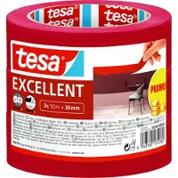 TESA EXCELLENT 56548-00000-00 Maskeertape Rood (l x b) 50 m x 30 mm 3 stuk(s)