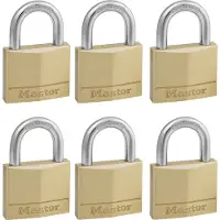 Master Lock Hangslot - Massief Messing - Gelijksluitend - 40mm - 6 stuks - 140EURSIX