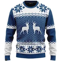 JAP Christmas JAP Foute kersttrui - Classic one - Kerstcadeau volwassenen - Dames en heren - Kerst - M - Blauw