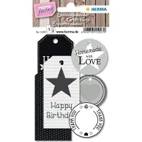 Herma 15097 HOME kadokaartjes black & white - 4 stuks