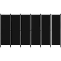 vidaXL Vida 6-Paneel Kamerscherm - Zwart, 300 x 180 cm