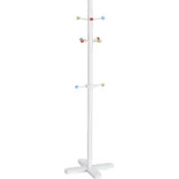 Zeller baby/kinderkamer kapstok - 10 haken - hout - wit - 38 x 124 cm